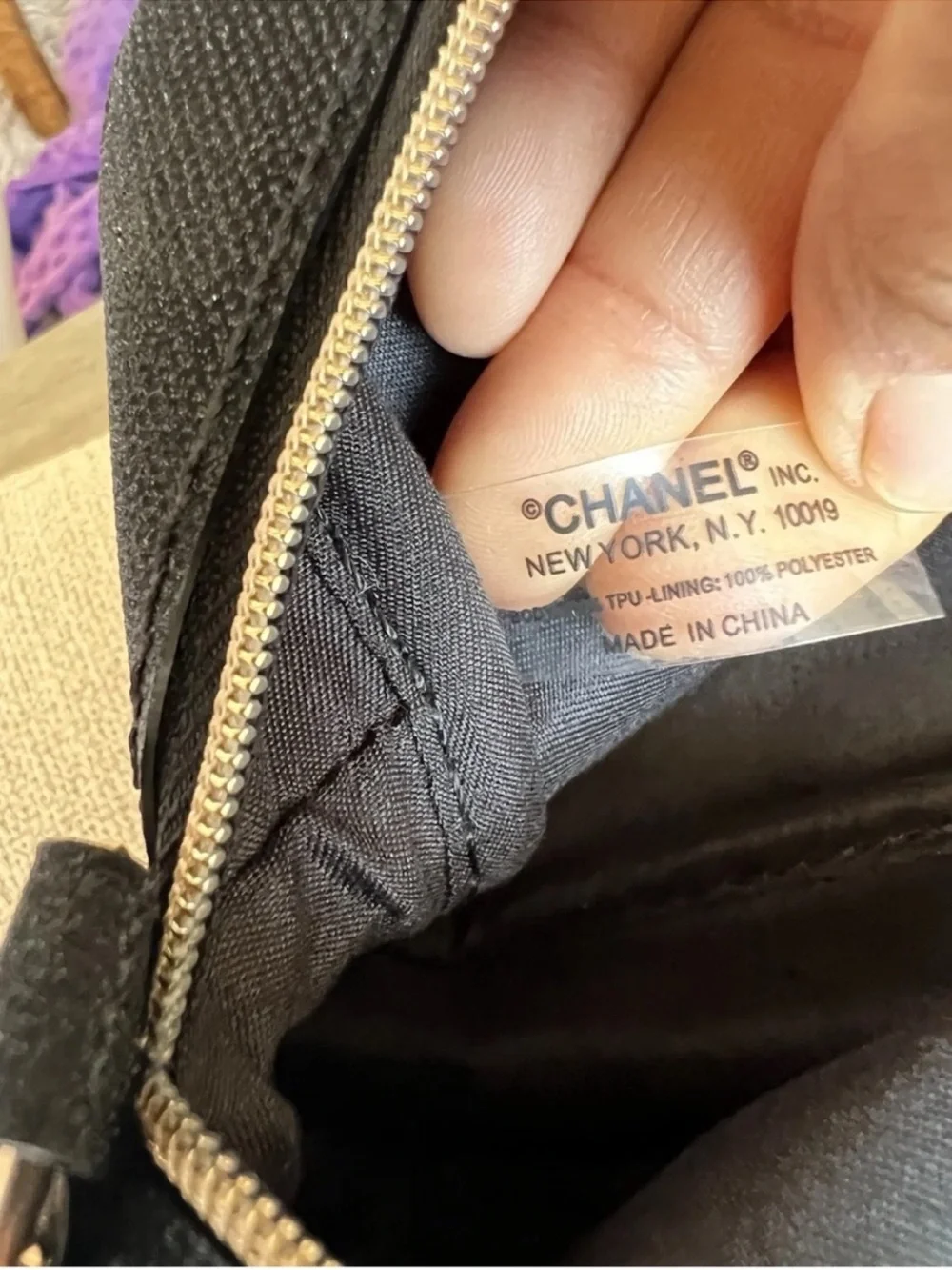 Chanel Black Cosmetic Pouch with Gold Logo VIP GWP